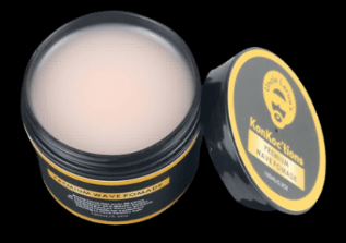 A jar of KonKoc'tions Premium Wave Pomade with a lid.